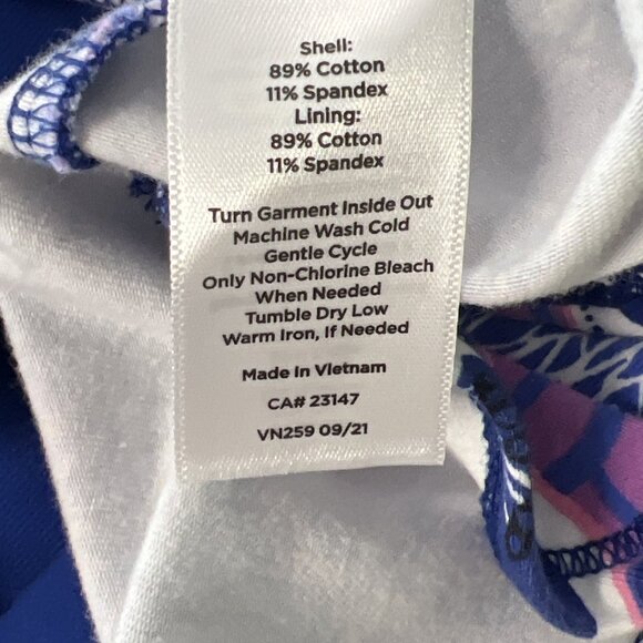 T by Talbots Small Skort Womens Purple Blue Zip Pockets Cotton Spandex Floral - Picture 6 of 6